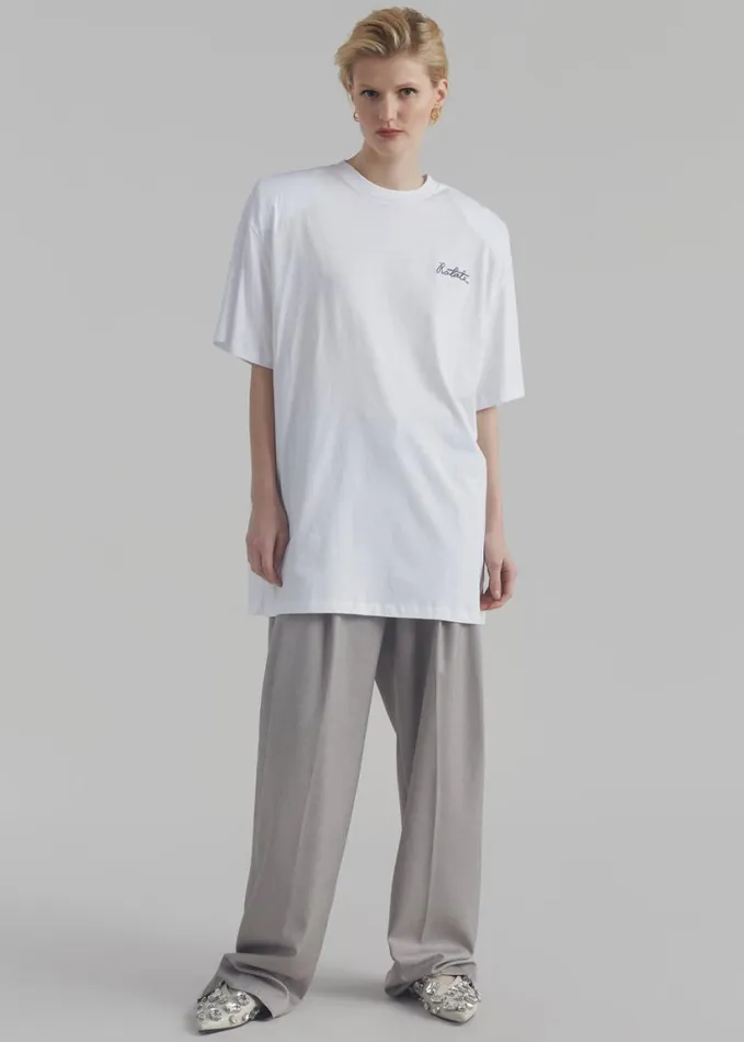 Clothing Women The Frankie Shop Rotate Oversized Logo TShirt 8211 Bright White