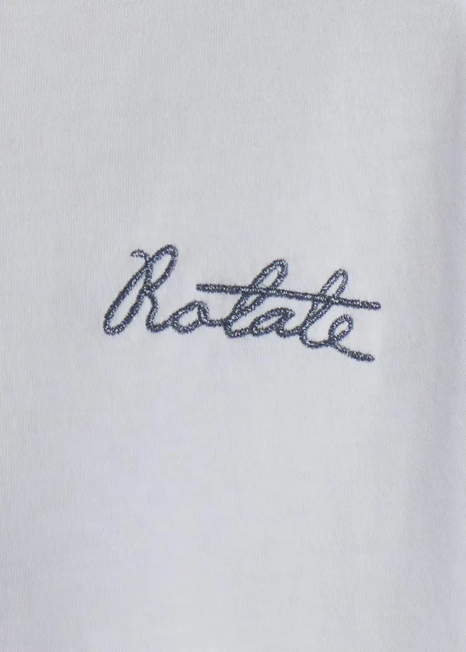 Clothing Women The Frankie Shop Rotate Oversized Logo TShirt 8211 Bright White