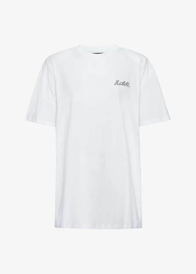 Clothing Women The Frankie Shop Rotate Oversized Logo TShirt 8211 Bright White