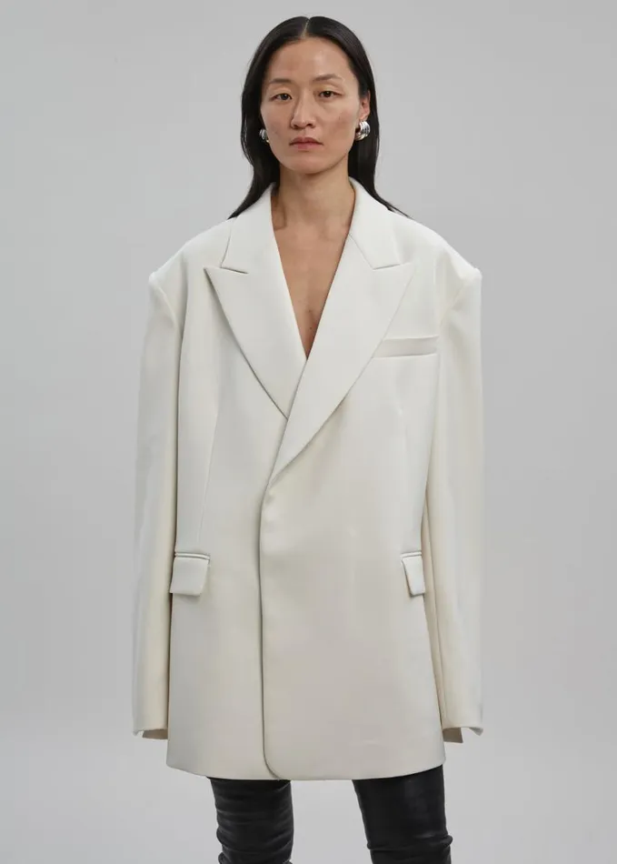Clothing Women The Frankie Shop Sadie Oversized Double Breasted Blazer 8211 Cream