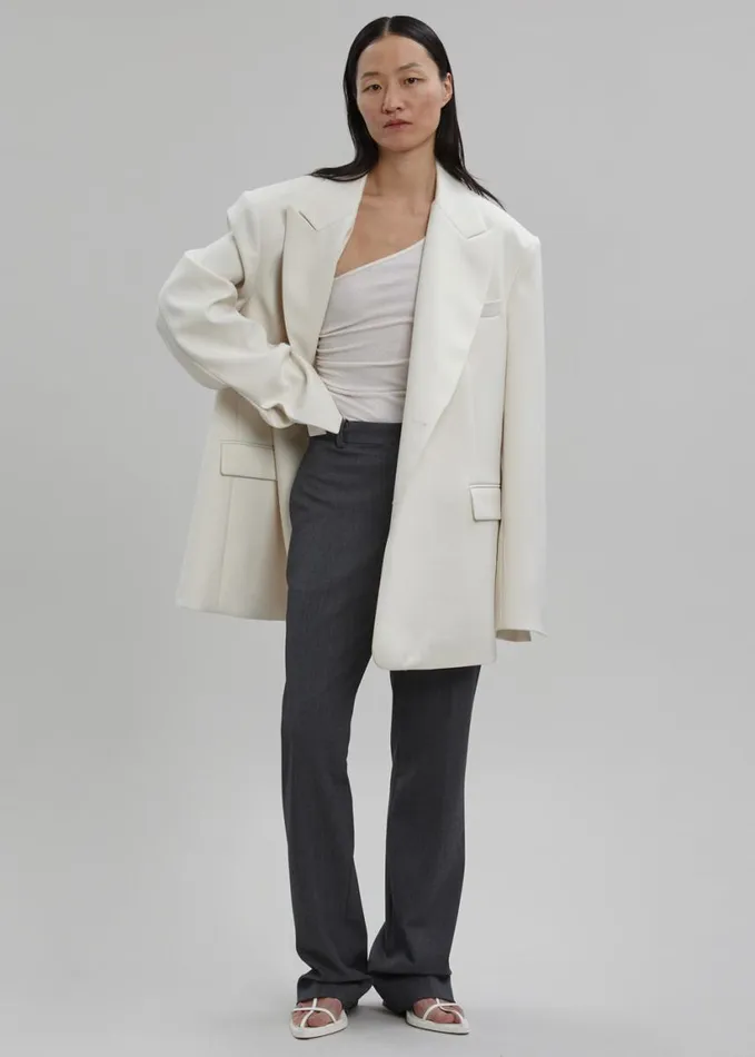 Clothing Women The Frankie Shop Sadie Oversized Double Breasted Blazer 8211 Cream