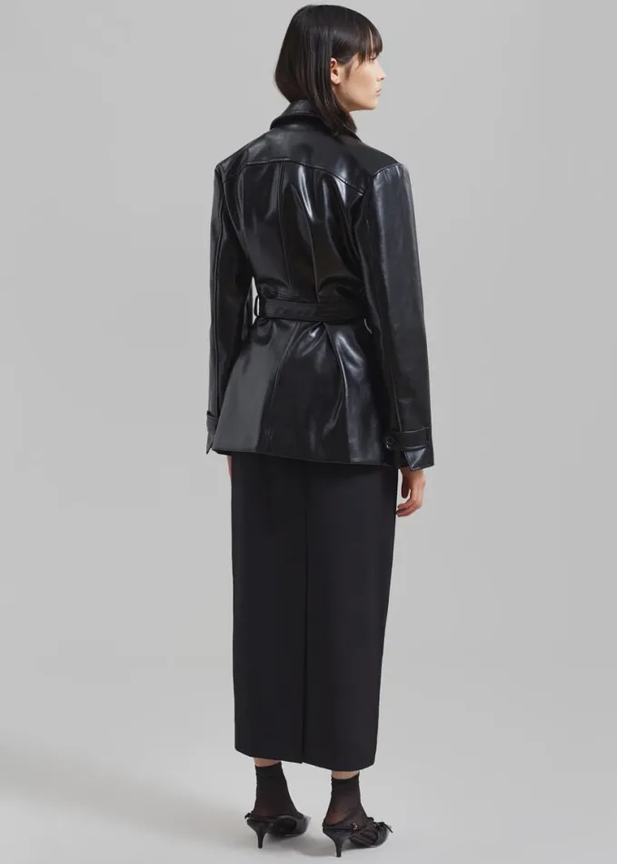Clothing Women The Frankie Shop Sawyer Faux Leather Jacket 8211 Black
