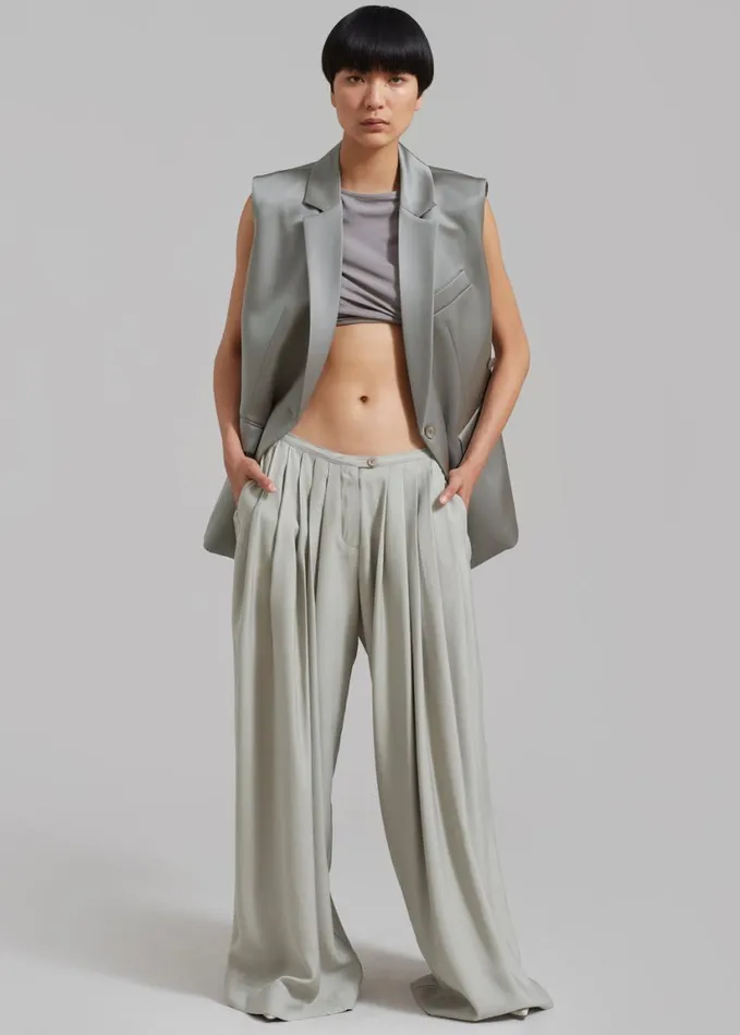 Clothing Women The Frankie Shop Sloane Wide Leg Trousers 8211 Grey