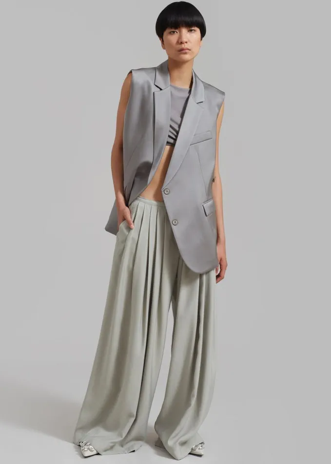 Clothing Women The Frankie Shop Sloane Wide Leg Trousers 8211 Grey