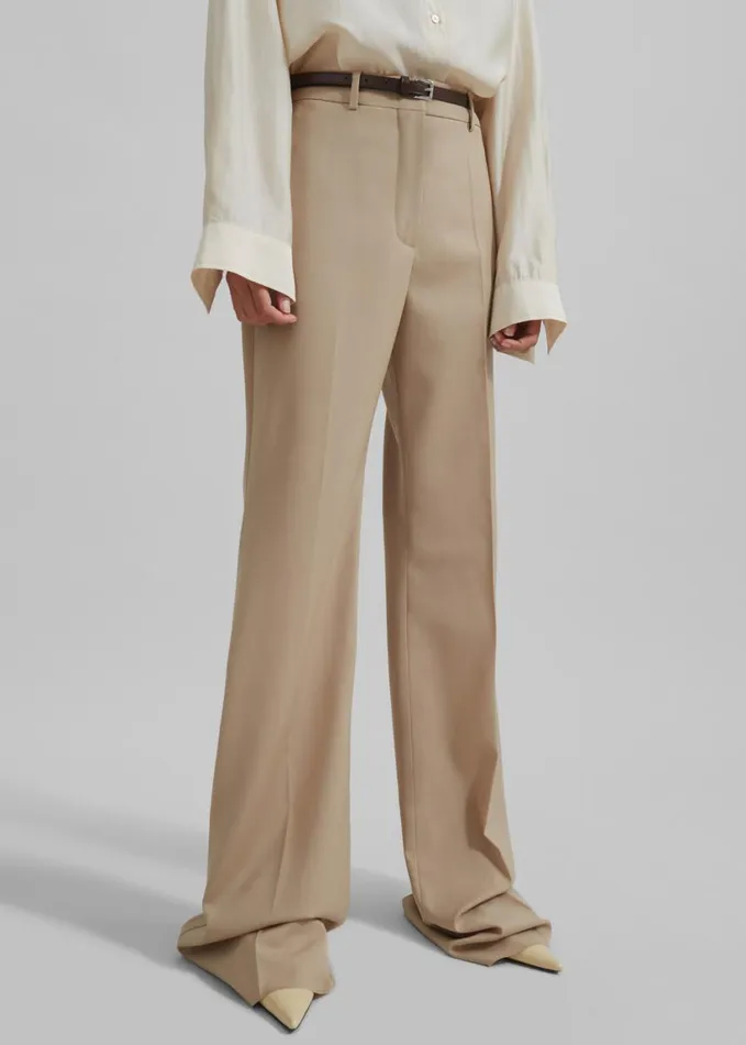 Clothing Women The Frankie Shop Sportmax Hangar Trousers 8211 Beige