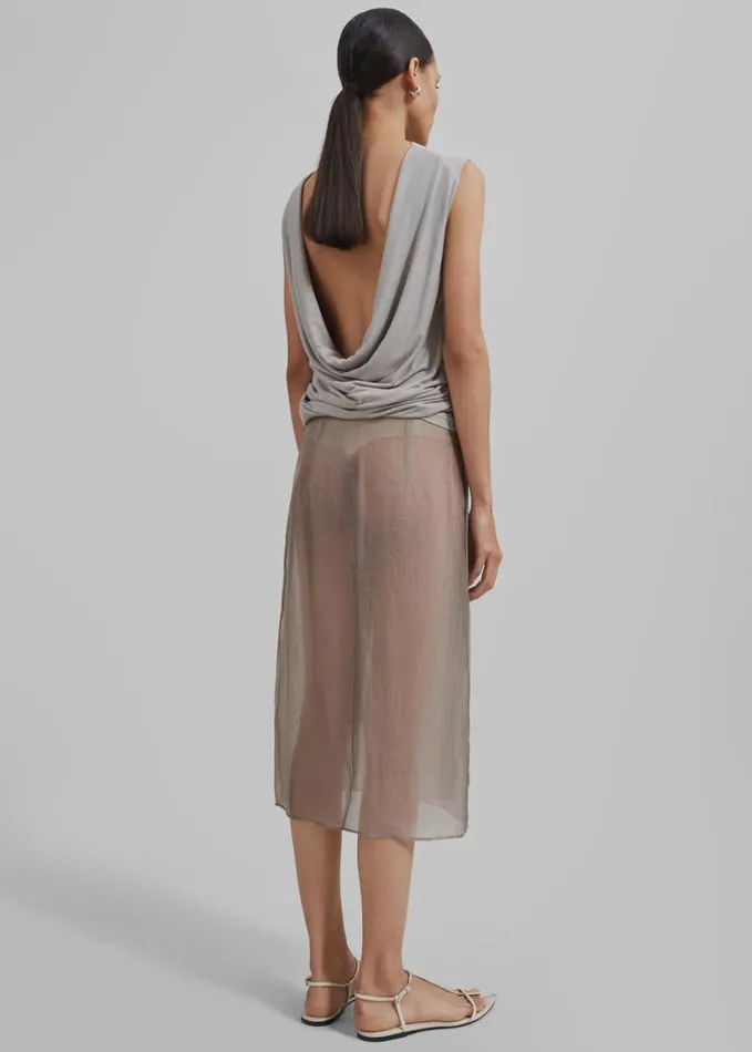 Clothing Women The Frankie Shop Tia Sheer Layered Skirt 8211 Beige