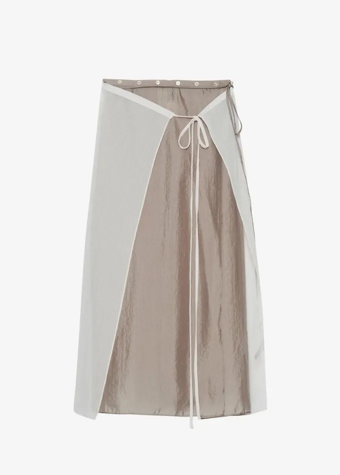 Clothing Women The Frankie Shop Tia Sheer Layered Skirt 8211 Beige