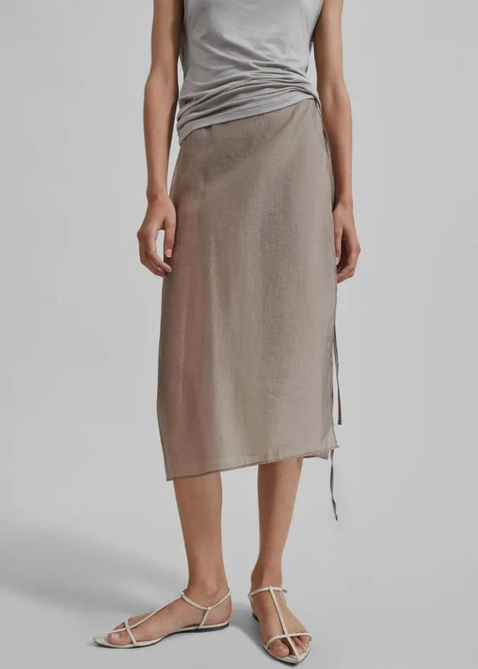 Clothing Women The Frankie Shop Tia Sheer Layered Skirt 8211 Beige