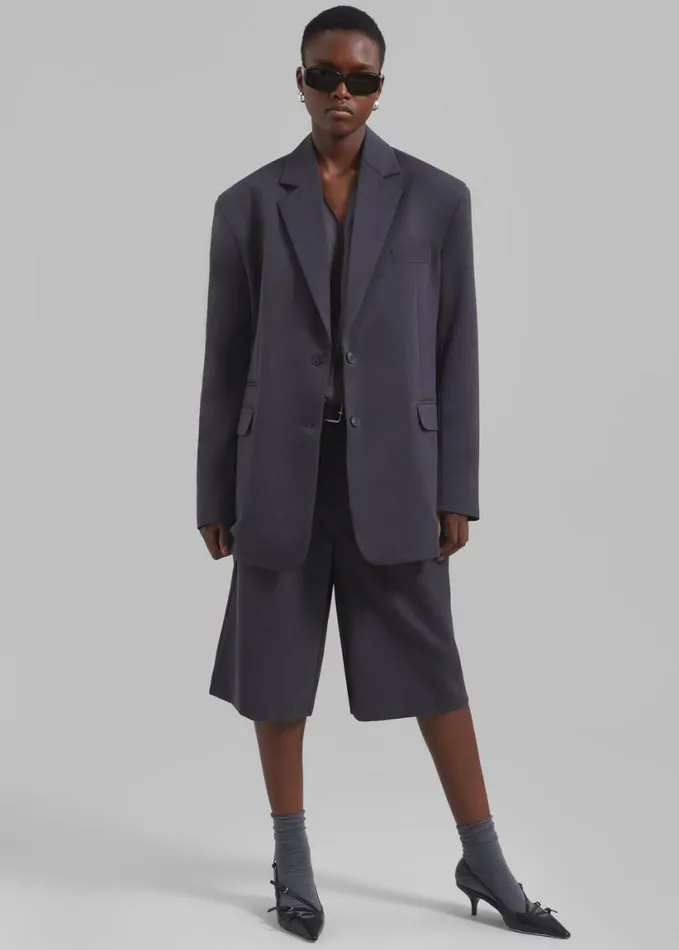 Clothing Women The Frankie Shop Wilma Blazer 8211 Charcoal