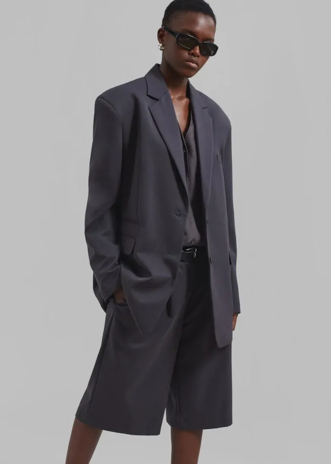 Clothing Women The Frankie Shop Wilma Blazer 8211 Charcoal
