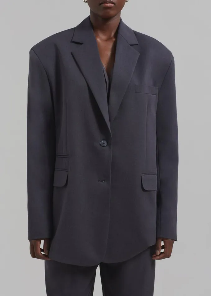 Clothing Women The Frankie Shop Wilma Blazer 8211 Charcoal