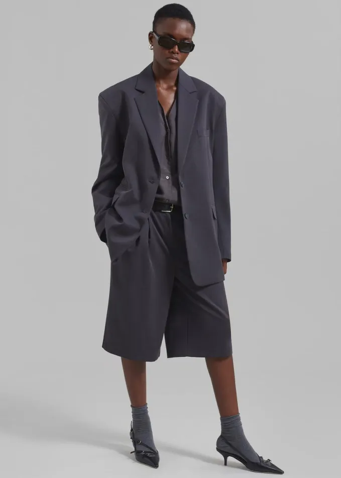 Clothing Women The Frankie Shop Wilma Blazer 8211 Charcoal