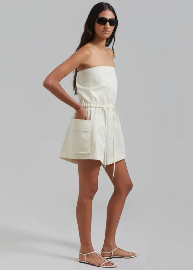 Clothing Women The Frankie Shop Wynn Strapless Romper 8211 Cream