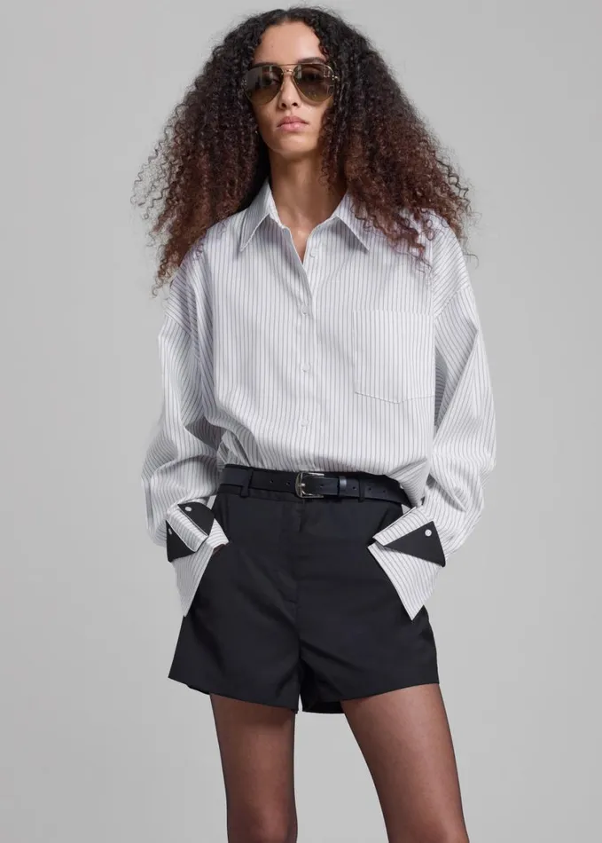 Clothing Women The Frankie Shop Xandra Mini Shorts 8211 Black