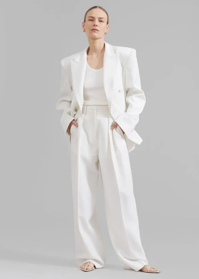 Clothing Women The Frankie Shop Zia Pintuck Trousers 8211 White
