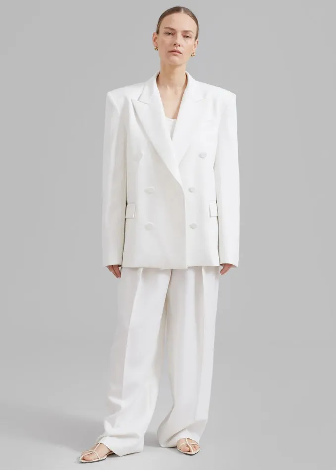 Clothing Women The Frankie Shop Zia Pintuck Trousers 8211 White