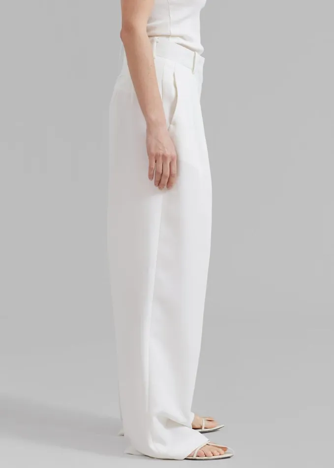 Clothing Women The Frankie Shop Zia Pintuck Trousers 8211 White
