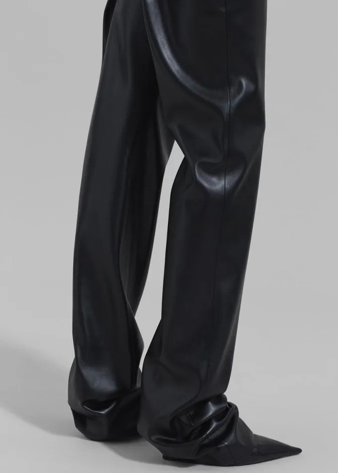 Clothing Women The Frankie Shop Ziggy Long Leather Pants 8211 Black