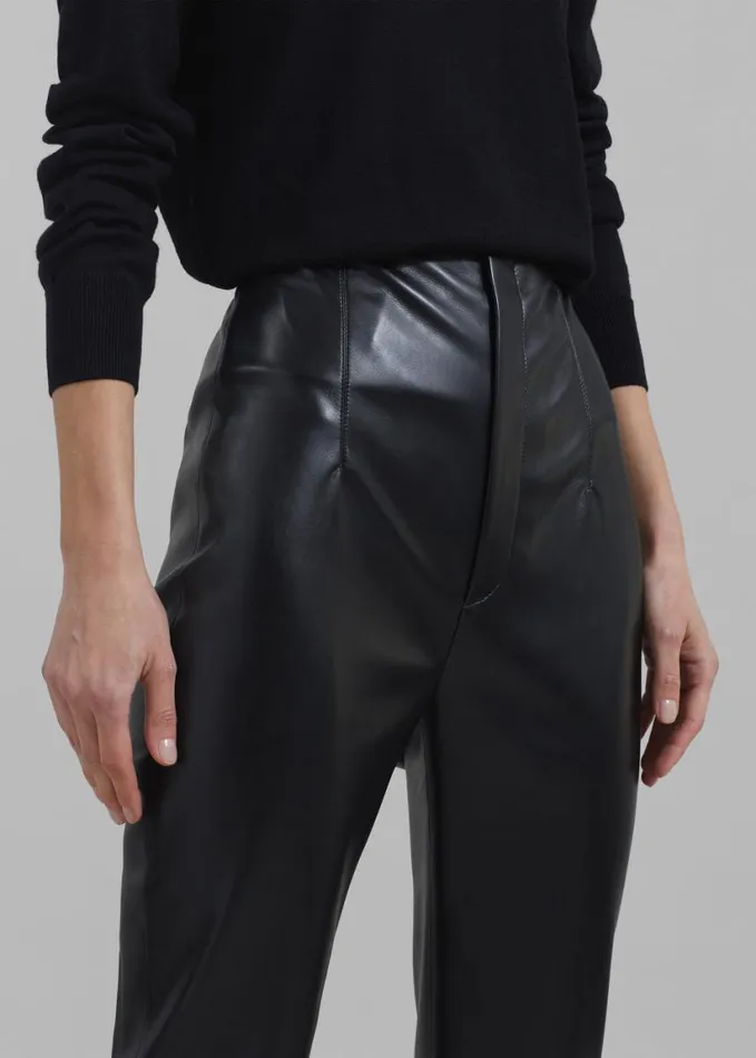 Clothing Women The Frankie Shop Ziggy Long Leather Pants 8211 Black
