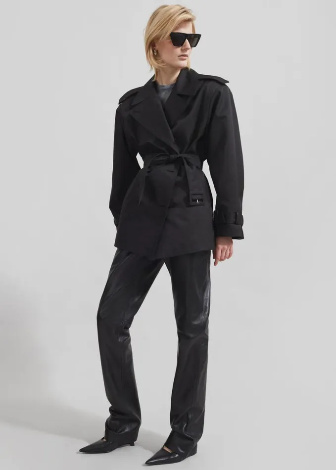 Clothing Women The Frankie Shop Ziggy Long Leather Pants 8211 Black