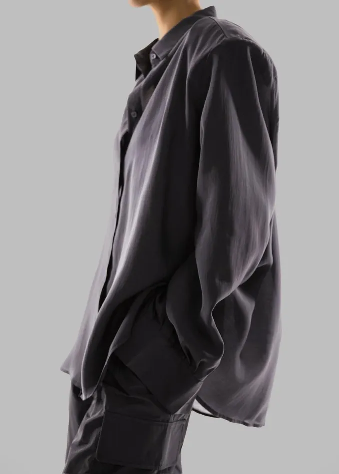 Clothing Women The Frankie Shop Zoula Padded Shirt 8211 Charcoal