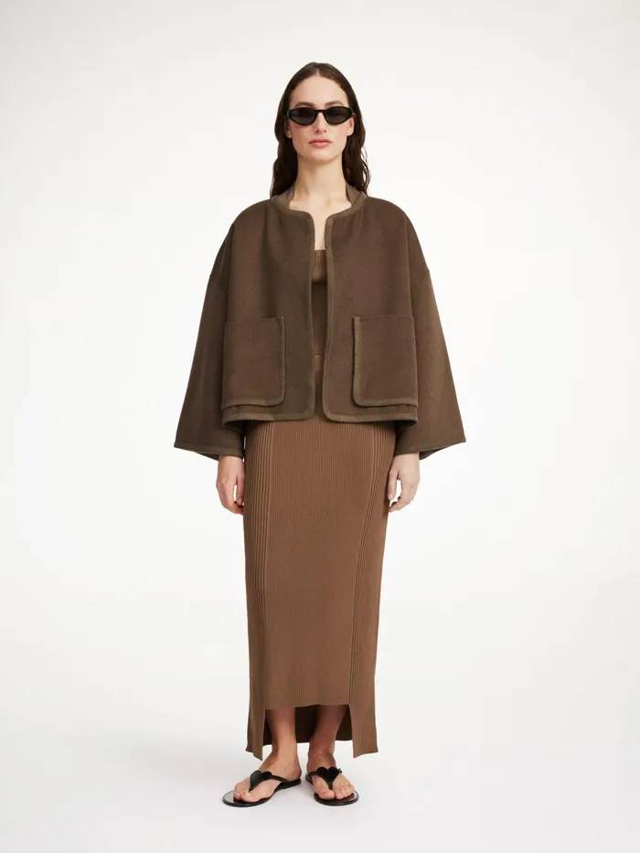 Coats and Jackets Women By Malene Birger Jacquie Wool Jacket Shitake