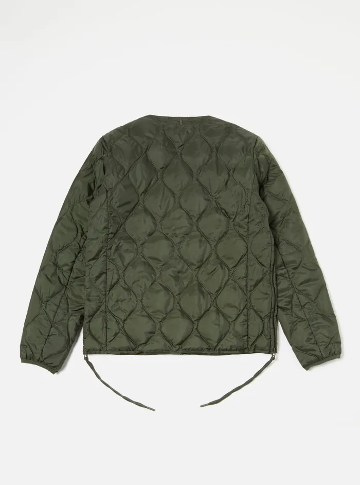 Coats and Outerwear Men Universal Works Taion By FCe Packable Inner Down Jacket In Olive Nylon RipstopDuck Down