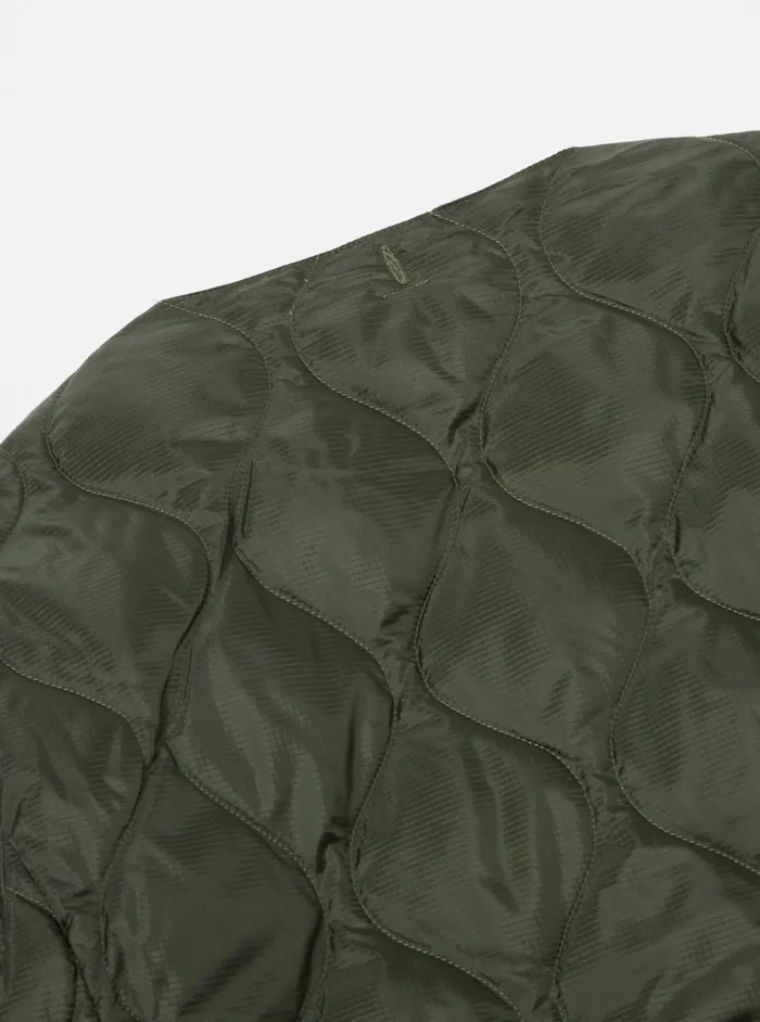 Coats and Outerwear Men Universal Works Taion By FCe Packable Inner Down Jacket In Olive Nylon RipstopDuck Down