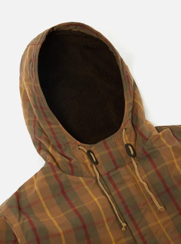 Coats and Outerwear Men Universal Works Universal Works Hebrides Parka In Cinnamon British Drywax Check