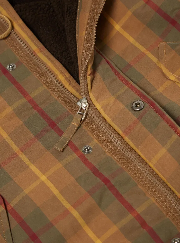 Coats and Outerwear Men Universal Works Universal Works Hebrides Parka In Cinnamon British Drywax Check