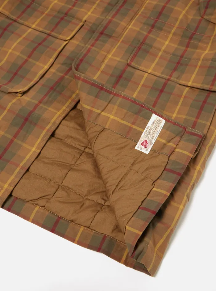 Coats and Outerwear Men Universal Works Universal Works Hebrides Parka In Cinnamon British Drywax Check