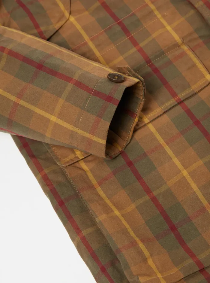 Coats and Outerwear Men Universal Works Universal Works Hebrides Parka In Cinnamon British Drywax Check