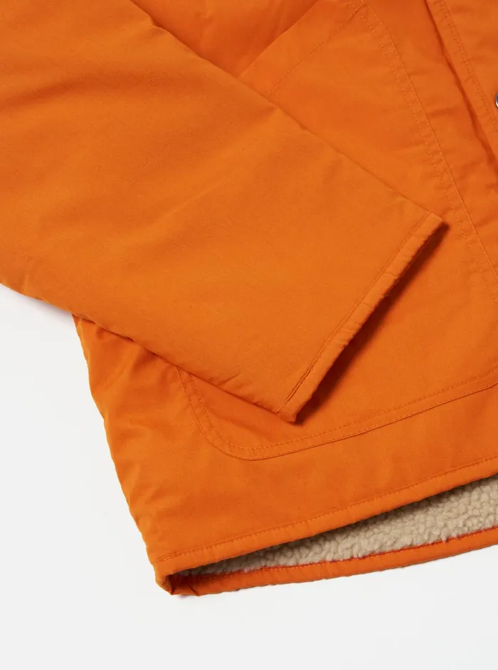 Coats and Outerwear Men Universal Works Universal Works Reversible Simple Hooded Jacket In OrangeSand Recycled PolytechSherpa
