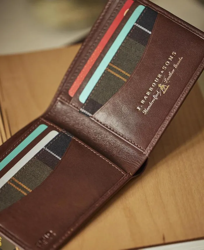 Colwell Leather Billfold Wallet Brownclassic Tartan Men Barbour Wallets and Card Holders