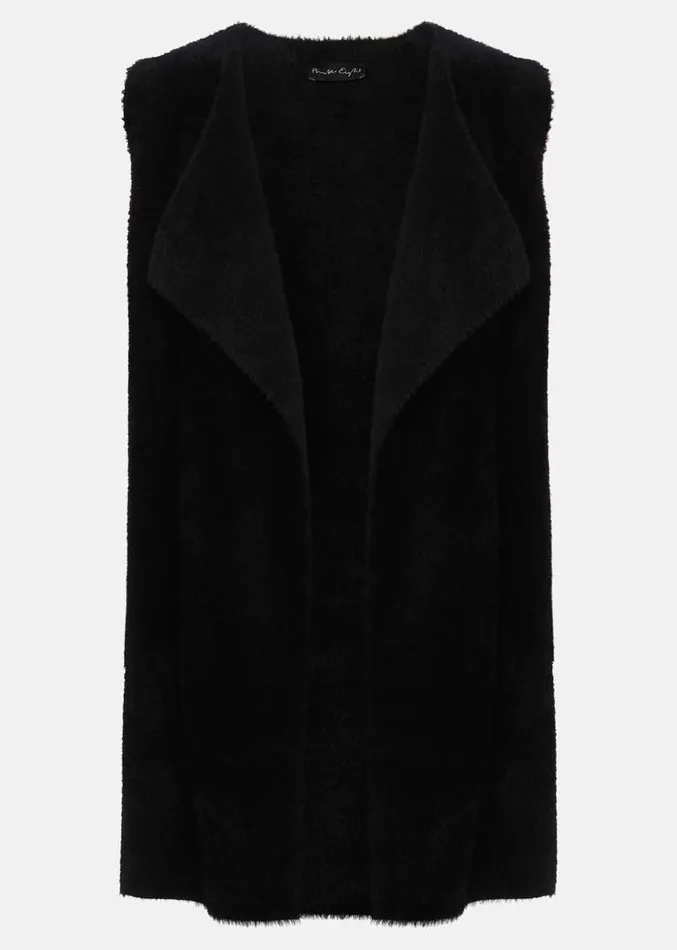 Coray Waterfall Fluffy Gilet Black Women Phase Eight Jackets