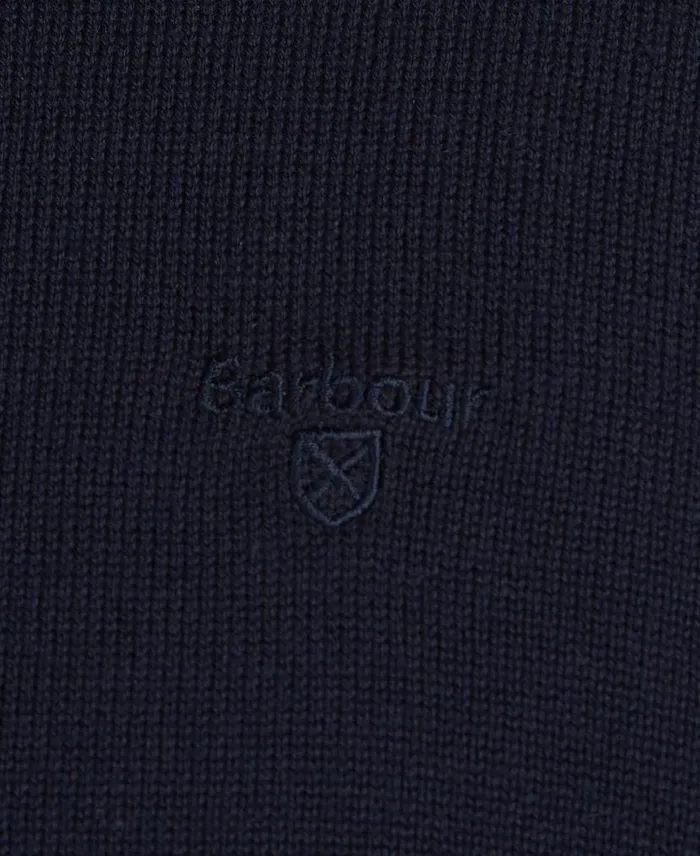 Cotton Half Zip Grey Marl Men Barbour Jumpers