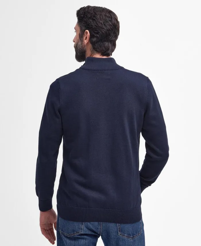 Cotton Half Zip Grey Marl Men Barbour Jumpers