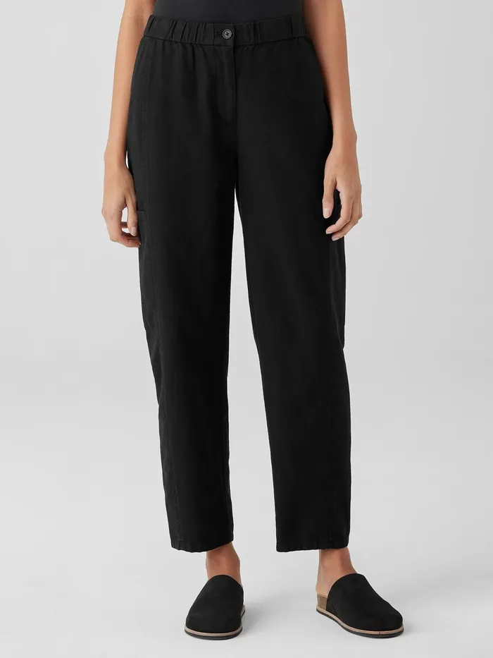 Cotton Hemp Stretch Lantern Pant Black Women Eileen Fisher Jackets Coats and Vests