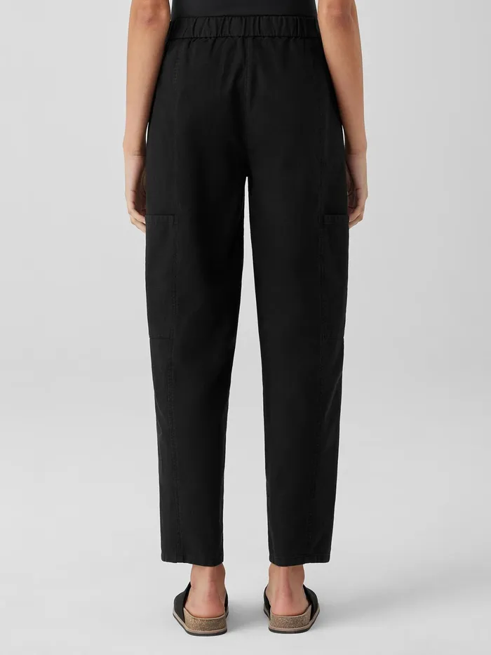 Cotton Hemp Stretch Lantern Pant Black Women Eileen Fisher Jackets Coats and Vests