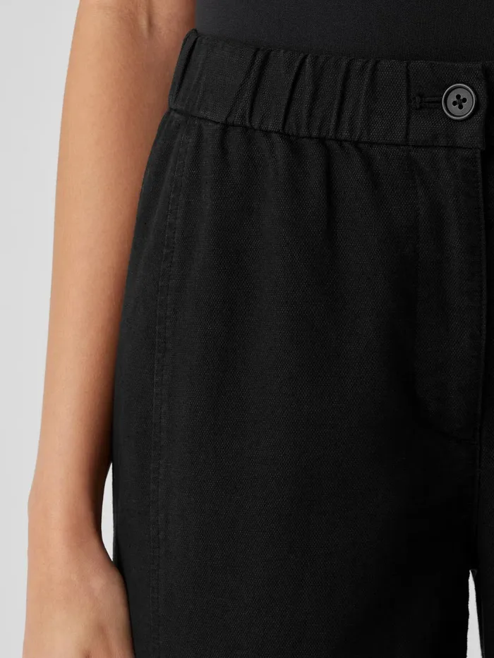 Cotton Hemp Stretch Lantern Pant Black Women Eileen Fisher Jackets Coats and Vests