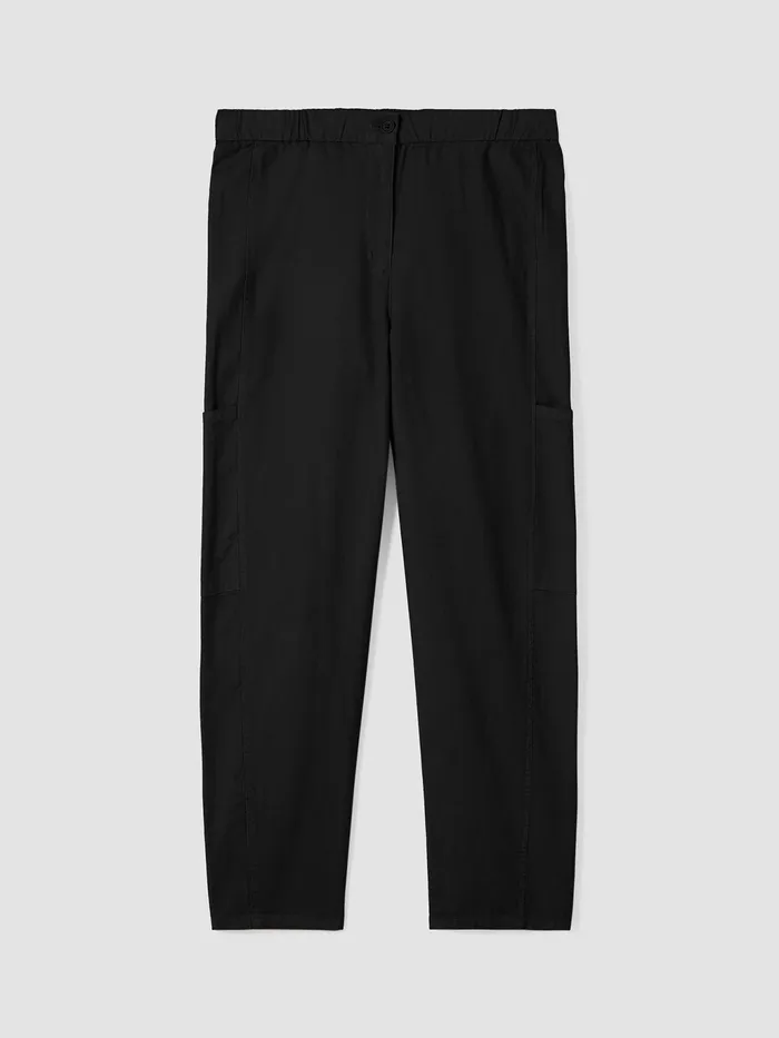 Cotton Hemp Stretch Lantern Pant Black Women Eileen Fisher Jackets Coats and Vests