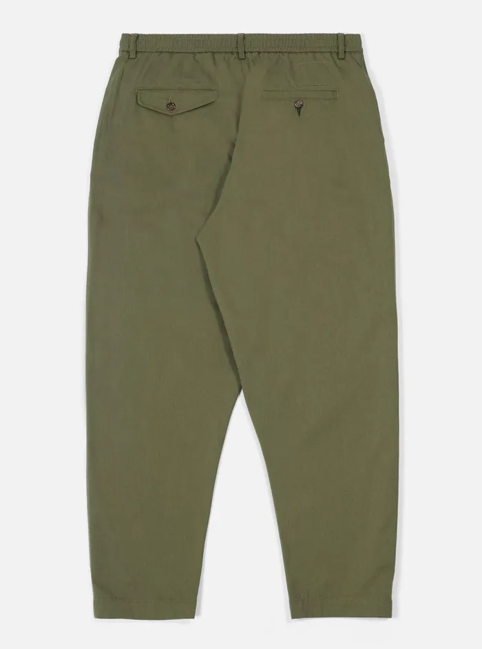 Cotton Twill Men Universal Works Universal Works Pleated Track Pant In Light Olive Twill