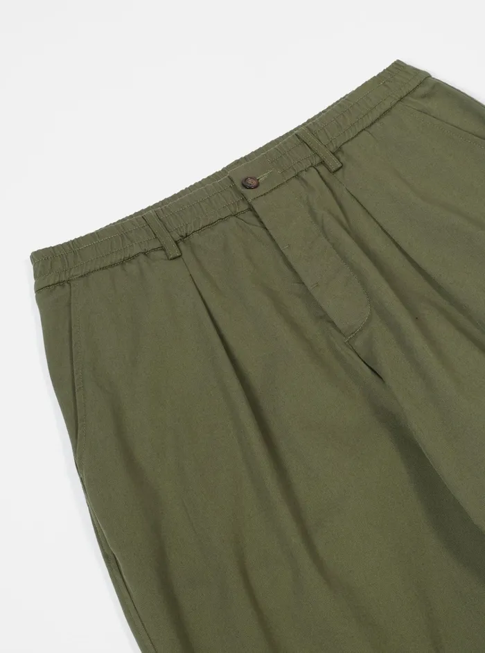 Cotton Twill Men Universal Works Universal Works Pleated Track Pant In Light Olive Twill