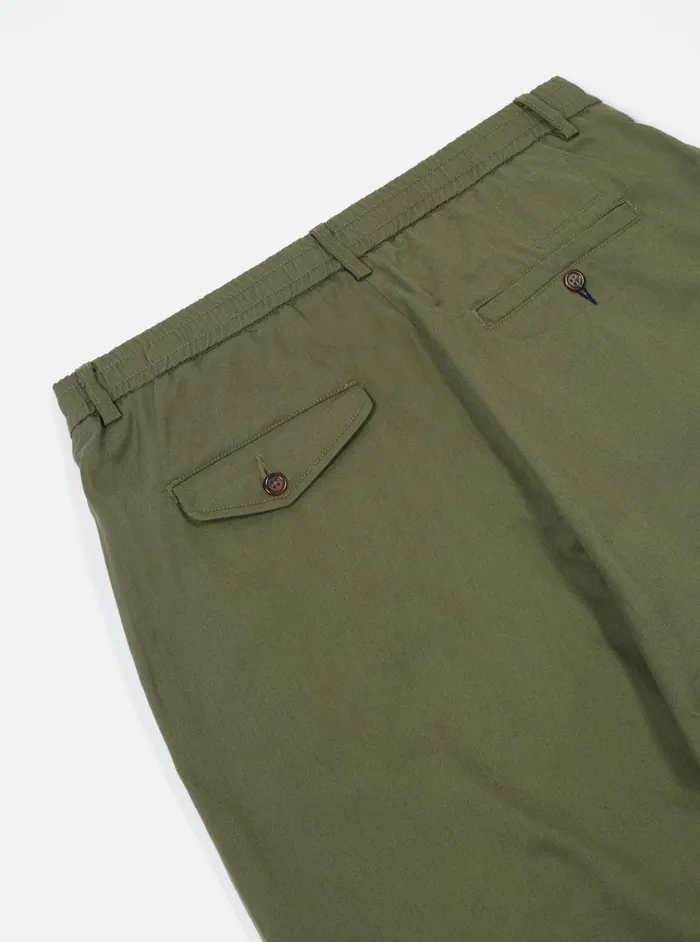 Cotton Twill Men Universal Works Universal Works Pleated Track Pant In Light Olive Twill