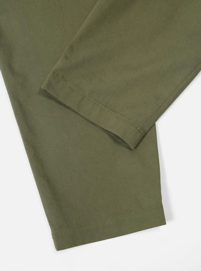 Cotton Twill Men Universal Works Universal Works Pleated Track Pant In Light Olive Twill