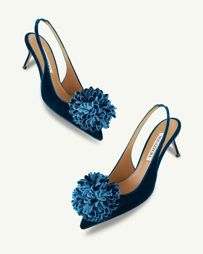 Couturier Sling 65 Blue Women Aquazzura Pumps Couturier Sling 65 Blue Women Aquazzura Pumps