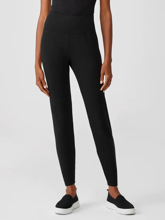 Cozy Brushed Terry Hug HighWaisted Leggings Black Women Eileen Fisher Pants Shorts and Jumpsuits