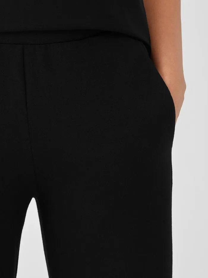 Cozy Brushed Terry Hug Straight Pant Black Women Eileen Fisher Pants Shorts and Jumpsuits