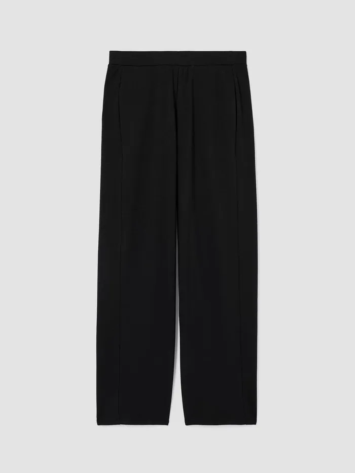 Cozy Brushed Terry Hug Straight Pant Black Women Eileen Fisher Pants Shorts and Jumpsuits