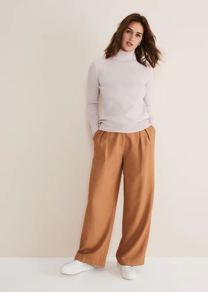 Cressida Wool Cashmere Roll Neck Neutral Women Phase Eight Knitwear